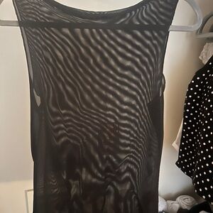 SHEIN Black Sheer Tank Top